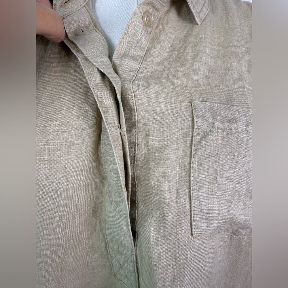NWOT Michael Stars Ola Utility 100% Linen Mini Shirt Dress Tan Size Medium - Picture 5 of 11